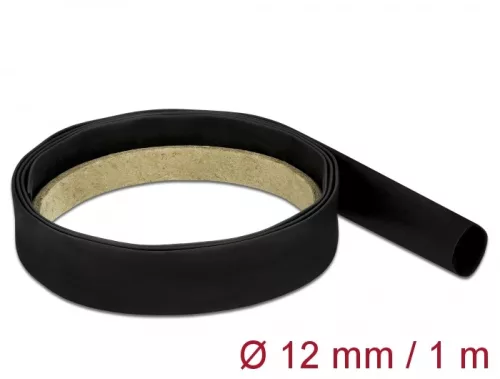 Delock Fekete zsugorcső 1 m x 12 mm (DL-18975)