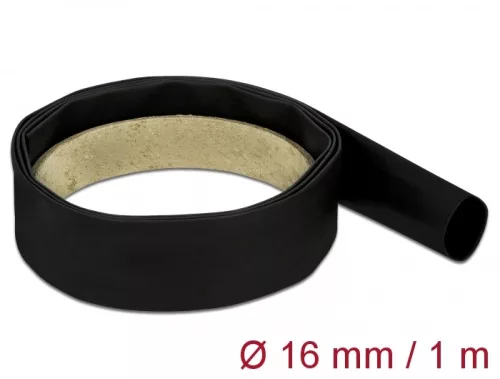 Delock Fekete zsugorcső 1 m x 16 mm (DL-18976)