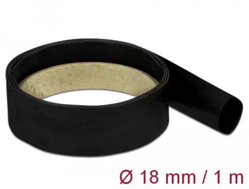 Delock Fekete zsugorcső 1 m x 18 mm (DL-18977)