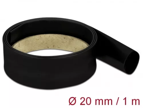 Delock Fekete zsugorcső 1 m x 20 mm (DL-18978)