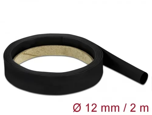 Delock Fekete zsugorcső 2 m x 12 mm (DL-18982)
