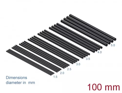 Delock A hőre zsugorodó csőkészlet 28 db.-os, 100 mm hosszú és fekete színű (DL-18987)