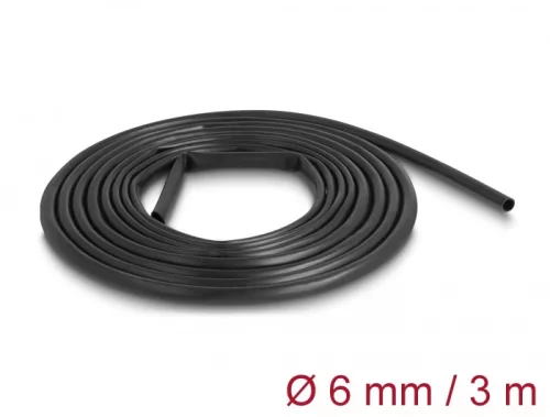 Delock PVC szigetelő borító cső 3 m x 6 mm fekete (DL-18992)