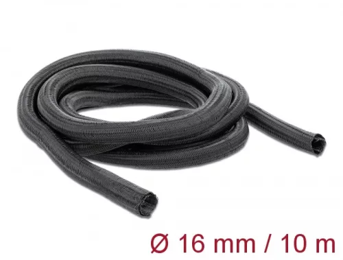 Delock Fonott kábelharisnya önzáródó 10 m x 16 mm fekete (DL-19033)