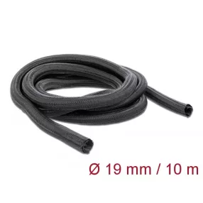   Delock Fonott kábelharisnya önzáródó 10 m x 19 mm fekete (DL-19046)