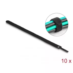   Delock Befűzős kábelkötegelő hossza 250 mm fekete 12 mm, 10 db. (DL-19054)