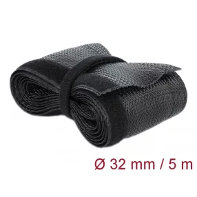   Delock Fonott kábelharisnya tépőzárral 5 m x 32 mm fekete (DL-19055)