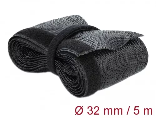 Delock Fonott kábelharisnya tépőzárral 5 m x 32 mm fekete (DL-19055)