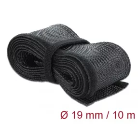   Delock Fonott kábelharisnya tépőzárral 10 m x 19 mm fekete (DL-19056)