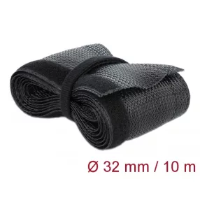   Delock Fonott kábelharisnya tépőzárral 10 m x 32 mm fekete (DL-19059)