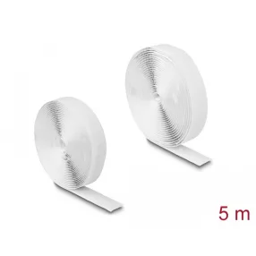   Delock Öntapadó tépőzáras szalag-szett, H 5 m és Sz 20 mm fehér (DL-19062)