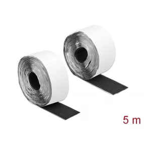   Delock Velcro öntapadó tépőzáras szalag-szett, H 5 m és Sz 50 mm fekete (DL-19073)