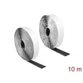   Delock Velcro öntapadó tépőzáras szalag-szett, H 10 m és Sz 25 mm fekete (DL-19081)