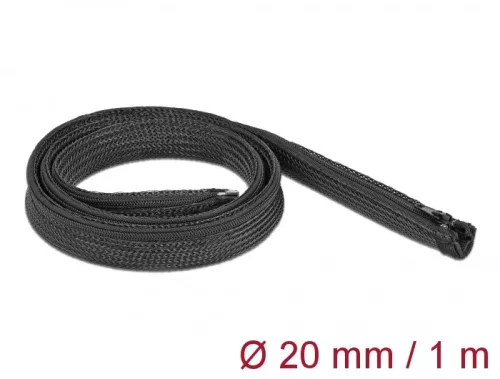 Delock Befont karmantyú zipzáras szorítóval 1 m x 20 mm-es fekete (DL-19103)