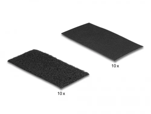 Delock Tépőzáras, öntapadós párna szett H 100 mm x Sz 50 mm, 10 db-os, fekete (DL-19105)