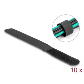   Delock Befűzős kábelkötegelő hossza 180 mm fekete 20 mm, 10 db (DL-19110)