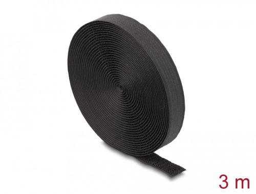 Delock Öntapadós szalag feltekercselve övvel Hx 3 m, Sz 20 mm fekete színű