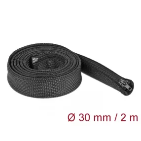   Delock Befont karmantyú zipzáras szorítóval 2 m x 30 mm-es fekete (DL-19168)