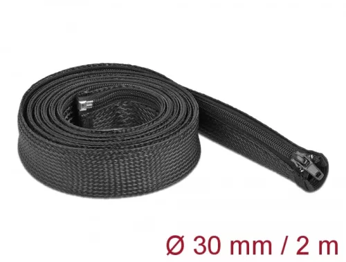 Delock Befont karmantyú zipzáras szorítóval 2 m x 30 mm-es fekete (DL-19168)