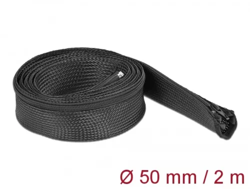 Delock Befont karmantyú zipzáras szorítóval 2 m x 50 mm-es fekete (DL-19169)