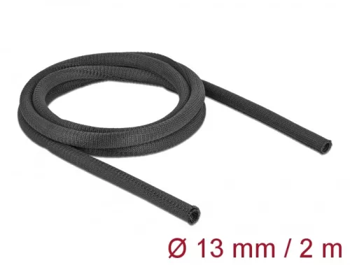 Delock Szőtt önzáródó karmantyú 2 m x 13 mm-es, fekete (DL-19171)