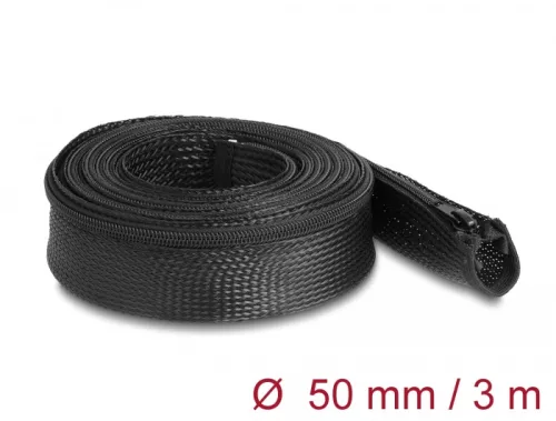 Delock Befont karmantyú zipzáras szorítóval hőállóság egészen 3 m x 50 mm-es fekete (DL-19172)