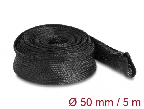 Delock Befont karmantyú zipzáras szorítóval hőállóság egészen 5 m x 50 mm-es fekete (DL-19173)