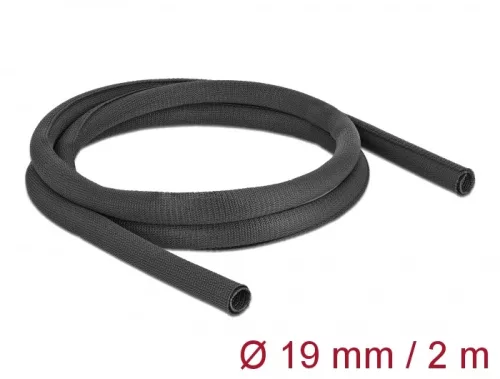 Delock Szőtt önzáródó karmantyú 2 m x 19 mm-es, fekete (DL-19179)
