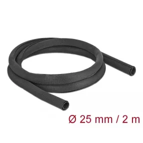   Delock Szőtt önzáródó karmantyú 2 m x 25 mm-es, fekete (DL-19181)