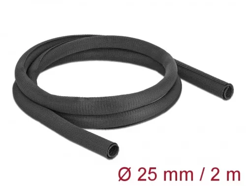 Delock Szőtt önzáródó karmantyú 2 m x 25 mm-es, fekete (DL-19181)