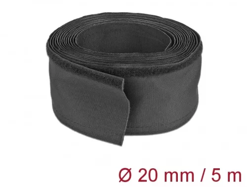 Delock Szőtt tépőzáras karmantyú 5 m x 20 mm-es, fekete (DL-19190)