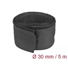   Delock Szőtt tépőzáras karmantyú 5 m x 30 mm-es, fekete (DL-19191)