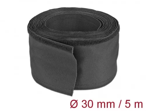 Delock Szőtt tépőzáras karmantyú 5 m x 30 mm-es, fekete (DL-19191)
