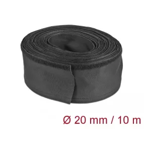   Delock Szőtt tépőzáras karmantyú 10 m x 20 mm-es, fekete (DL-19193)