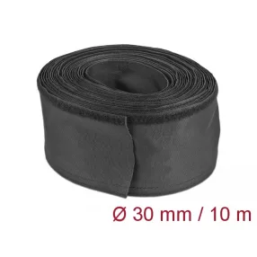   Delock Szőtt tépőzáras karmantyú 10 m x 30 mm-es, fekete (DL-19216)