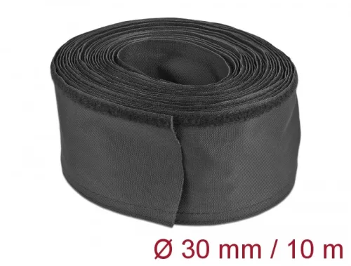 Delock Szőtt tépőzáras karmantyú 10 m x 30 mm-es, fekete (DL-19216)