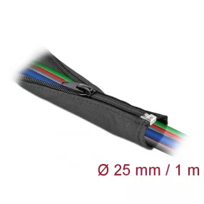   Delock Szőtt önzáródó karmantyú 1 m x 25 mm-es fekete (DL-19217)