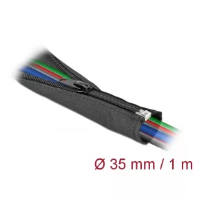   Delock Szőtt önzáródó karmantyú 1 m x 35 mm-es fekete (DL-19218)