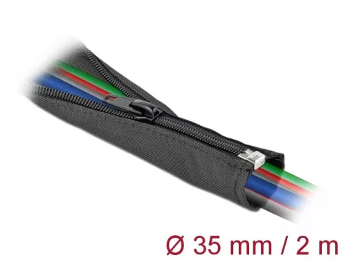 Delock Szőtt önzáródó karmantyú 2 m x 35 mm-es fekete (DL-19220)