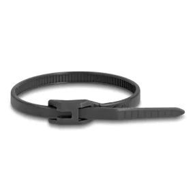   Delock Kábelkötegelő lapos fejrésszel hossza 150 mm szélessége 3,6 mm, 100 db. Fekete (DL-19467)