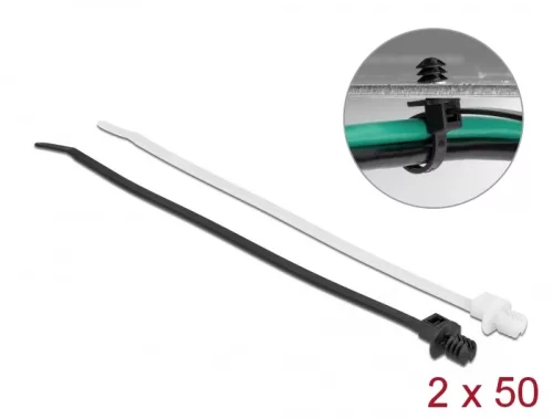 Delock Kábelkötegelő vékony lemez alappal hossza 200 mm szélessége 4,8 mm, 100 db. (DL-19502)