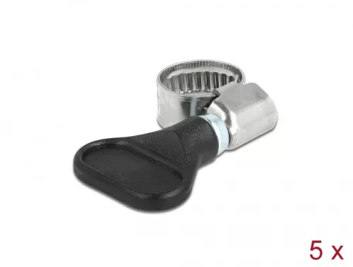 Delock Tömlőbilincs pillangó fogantyúval rozsdamentes acél 400 SS 8 - 12 mm 5 db. fekete (DL-19510)