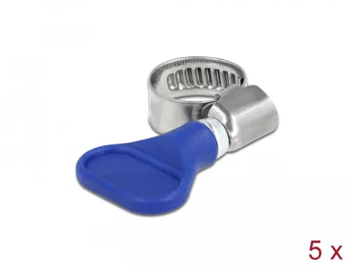 Delock Tömlőbilincs pillangó fogantyúval rozsdamentes acél 400 SS 10 - 16 mm 5 db. kék (DL-19511)