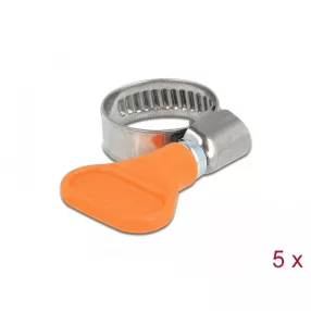   Delock Tömlőbilincs pillangó fogantyúval rozsdamentes acél 400 SS 12 - 20 mm 5 db. narancssárga (DL-19512)