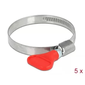   Delock Tömlőbilincs pillangó fogantyúval rozsdamentes acél 400 SS 40 - 60 mm 5 db. piros (DL-19518)