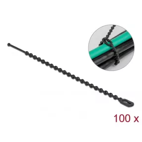   Delock Újrahasználható kötöző Hx 100 x Sz 2,4 mm 100 db. Fekete (DL-19566)