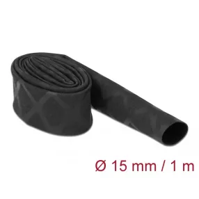  Delock Zsugorcső X-mintás nem csúszós 1 m x 15 mm fekete (DL-19586)