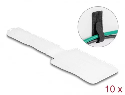 Delock Mini tépőzáras kábeltartó hossza 90 mm és szélessége 24 mm, 10 db. fekete, fehér (DL-19587)