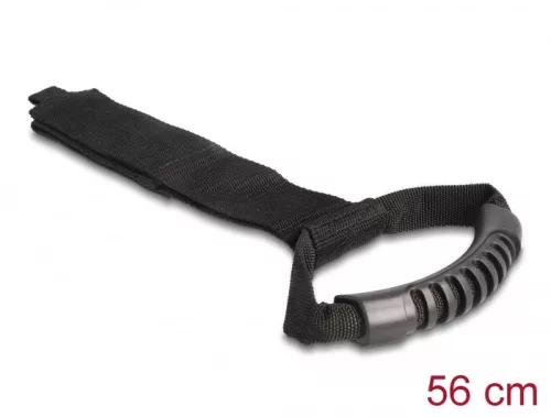 Delock Szállító pánt tépőzáras rögzítővel Hx 560 x Sz 50 mm fekete 2 db. (DL-19589)