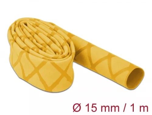 Delock Zsugorcső X-mintás nem csúszós 1 m x 15 mm sárga (DL-19592)